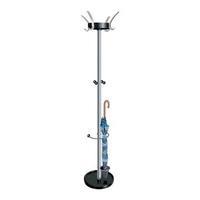 Contemporary Hat and Coat Stand Steel with Umbrella Holder 4 Hooks 4