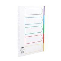 Concord Punched Pocket Dividers Plastic Multicolour-tabbed 5-Part