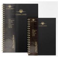 Concord Noir A5 Wirebound Notebook Hard Cover 160 Pages 90gsm 8mm