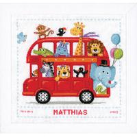 Counted Cross Stitch Kit Birth Record Funny Bus by Vervaco 375129