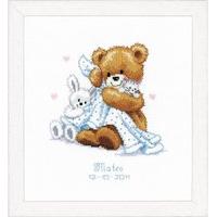 Counted Cross Stitch Kit B Record Teddy and Blanket by Vervaco 375139