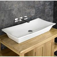 Contemporary Styled Capri 80cm x 39.4cm Ceramic Rectangular Washbasin