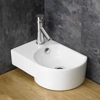counter mounted aversa left space saver white hand basin
