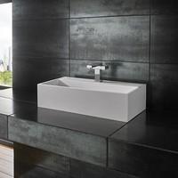 Countertop Pure White Kiva Solid Surface 60cm x 30cm Rectangular Sink Solid Surface