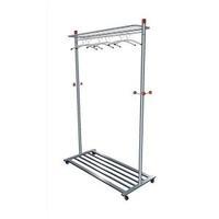 Coat and Garment Rack Mobile 4 Wheels Shelves Capacity 40-50 Hangers