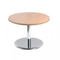 Coffee table chrome trumpt base 600 D to