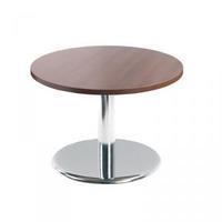 Coffee table chrome trumpt base 600 D to