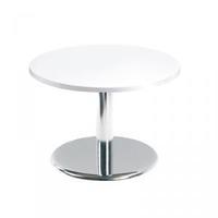 Coffee table chrome trumpt base 600 D to