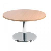Coffee table chrome trumpt base 800 D to
