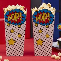 comic superhero party popcorn boxes