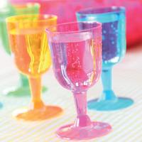 Coloured Plastic Party Wine Glasses