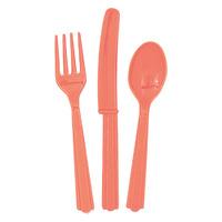 Coral Plastic Cutlery (18)