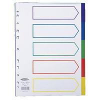 Concord Polypropylene A4 Divider 5 Part Multicoloured 06801