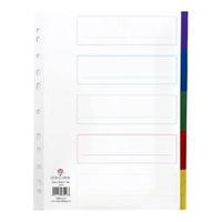 concord polypropylene a4 divider extra wide 5 part multicoloured 66099