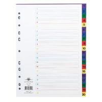 Concord 1-20 A4 Multicoloured Polypropylene Index 66599