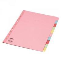 Concord Pastel A4 10-Part Reinforced Subject Divider 77099