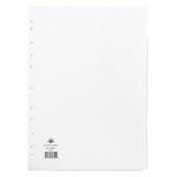 concord a4 subject divider 10 part white 79701