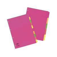 concord fluorescent a4 divider 5 part assorted 89099