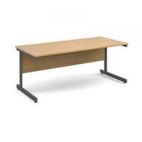 contract 25 1800 x 800 straight desk graphite frame oak top