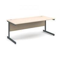 Contract 25 1800 x 800 straight desk, graphite frame maple top