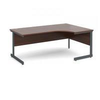 Contract 25 1800 right hand ergonomic desk, graphite leg frame walnut