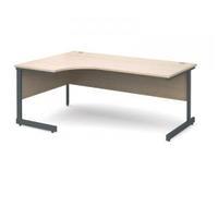 Contract 25 1800 left hand ergonomic desk, graphite leg frame maple