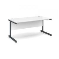 contract 25 1600 x 800 straight desk graphite frame white top