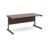 Contract 25 1600 x 800 straight desk, graphite frame walnut top