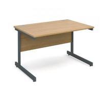 contract 25 1200 x 800 straight desk graphite frame oak top