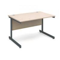 contract 25 1200 x 800 straight desk graphite frame maple top