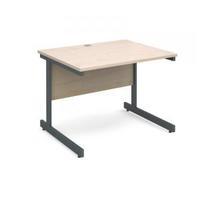 contract 25 1000 x 800 straight desk graphite frame maple top