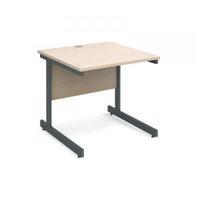 Contract 25 800 x 800 straight desk, graphite frame maple top