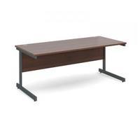 contract 25 1800 x 800 straight desk graphite frame walnut top