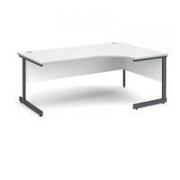 Contract 25 1800 right hand ergonomic desk, graphite leg frame white