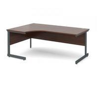 Contract 25 1800 left hand ergonomic desk, graphite leg frame walnut