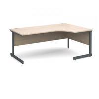 Contract 25 1800 right hand ergonomic desk, graphite leg frame maple