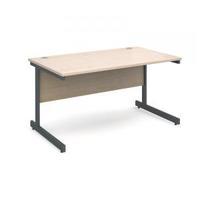 Contract 25 1400 x 800 straight desk, graphite frame maple top