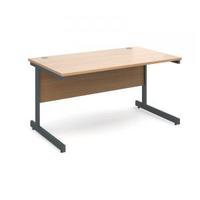 contract 25 1400 x 800 straight desk graphite frame beech top