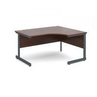 Contract 25 1400 right hand ergonomic desk, graphite leg frame walnut