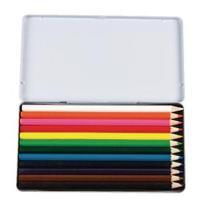 Coloured Pencil Crayons Assorted With Tin Case Pack of 12 58552