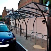 Coated Off Centre Tintagel cycle shelter 2000 W x 2150 D