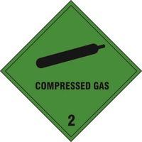 Compressed gas Class 2 - Self Adhesive Sticky Sign (100 x 100mm)