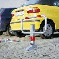 commander drop down parking barrier galvanised finish concrete in