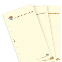 cotton cream illustrated ruled notepaper