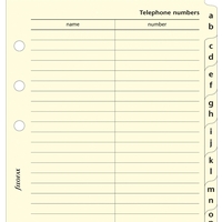 Cotton Cream A-Z Slimline Index Name And Telephone Numbers