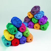 Cotton Acrylic Mix Yarn. Plain Assorted. Pack of 10