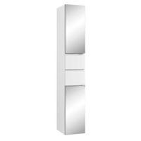 Cooke & Lewis Marletti Gloss White Mirrored 2 Door 2 Drawer Tall Unit (W)300mm