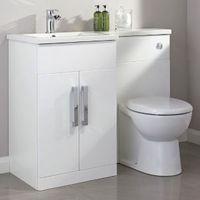 cooke lewis ardesio gloss white lh vanity toilet pack