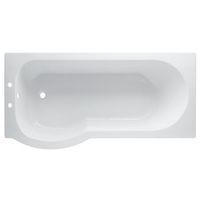 Cooke & Lewis Adelphi LH Acrylic Curved Shower Bath (L)1675mm (W)850mm