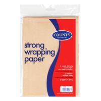 County Stationery 75 X 100cm Brown Wrapping Paper - 2 Sheets